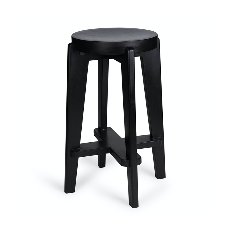 Bar Stool Wood D.T.W.19 | Charcoal Black (Ex-Display)