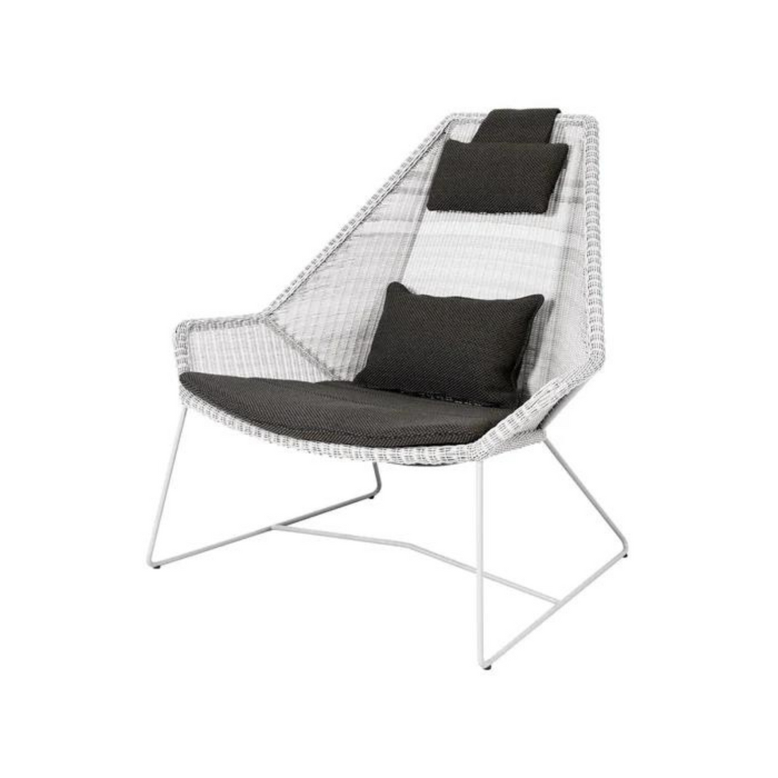 Breeze highback chair white grey weave cane line dark grey-cushion