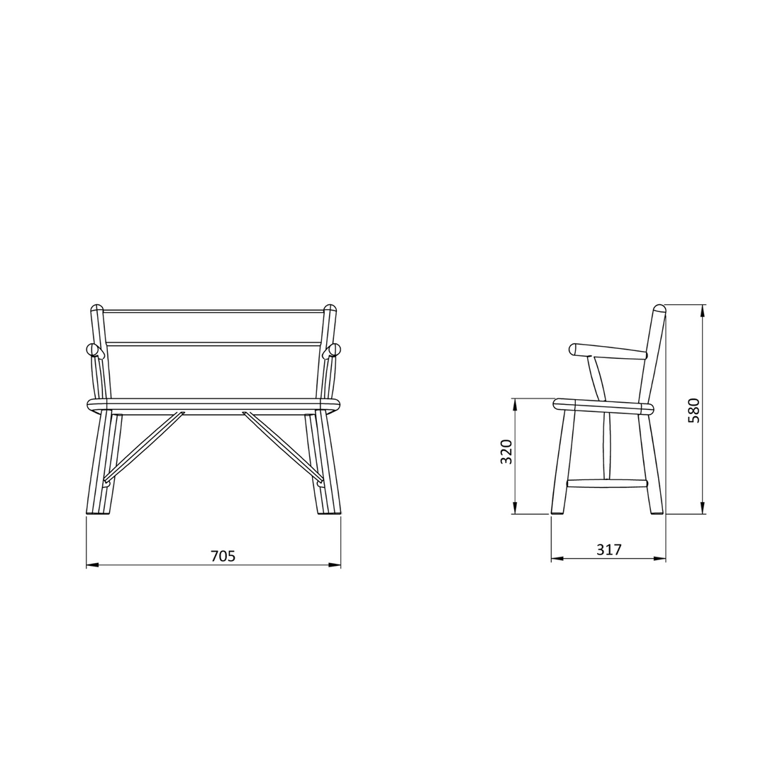 P11 | Children's bench Beech solid