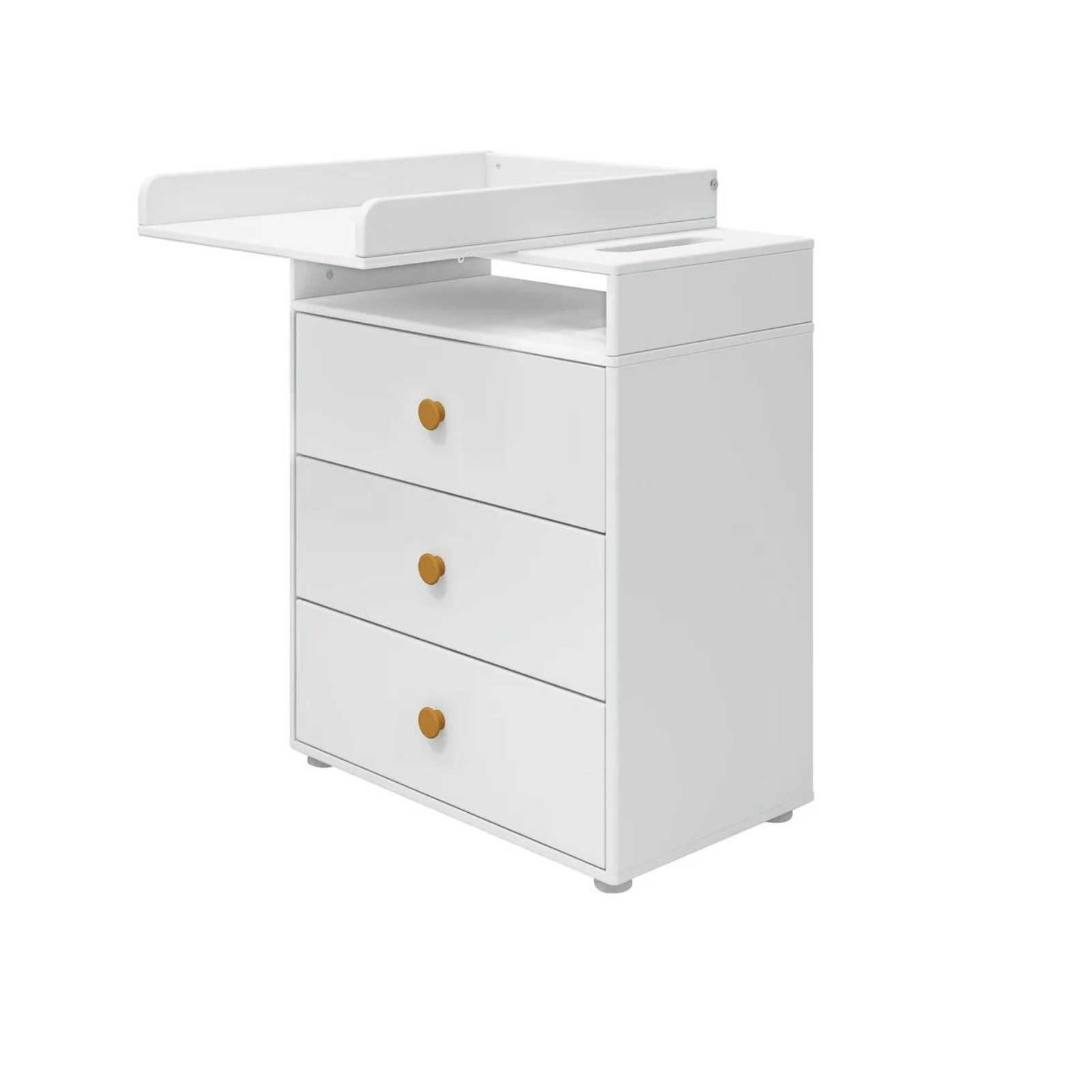 FLEXA Changing Table with Three Drawers Mustard