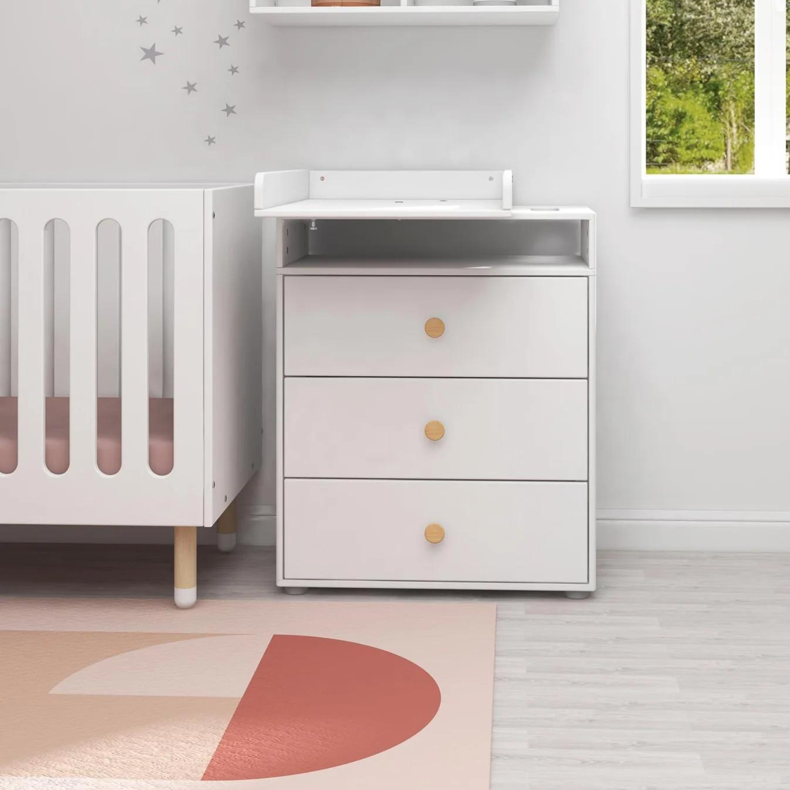 FLEXA Changing Table with Three Drawers in context