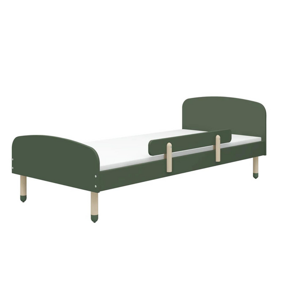FLEXA Kids Single Bed with safety rail Dot Collection in Dark Green