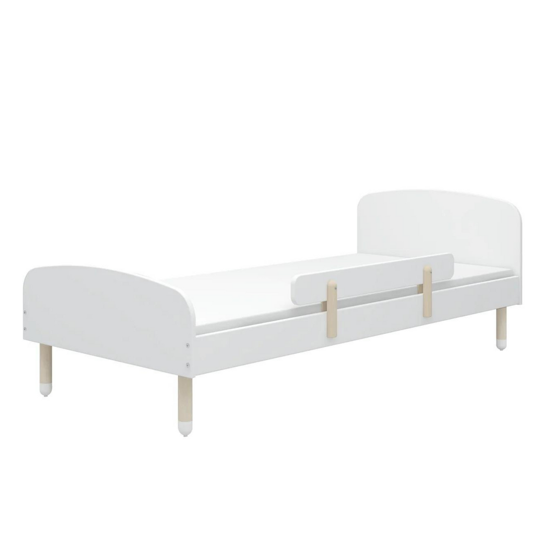 FLEXA Kids Single Bed with safety rail Dot Collection in White