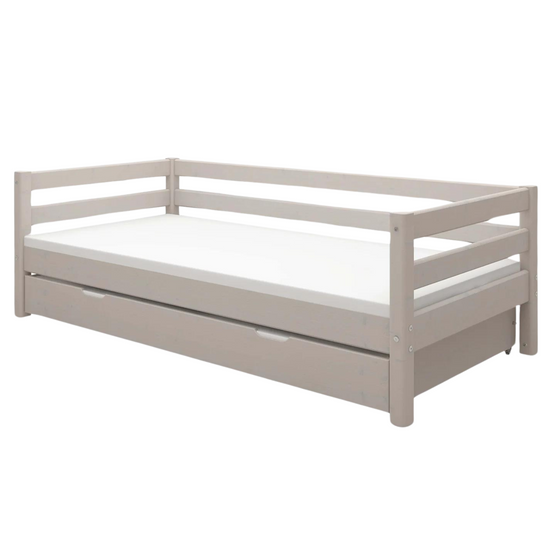 FLEXA Single Bed with pull-out bed CLASSIC Collection grey washed pine