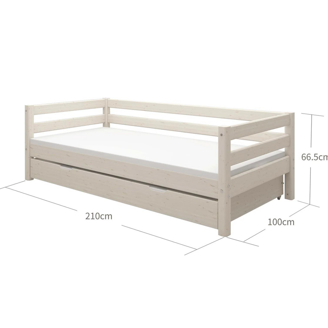 FLEXA Single Bed with pull-out bed CLASSIC Collection dimensions