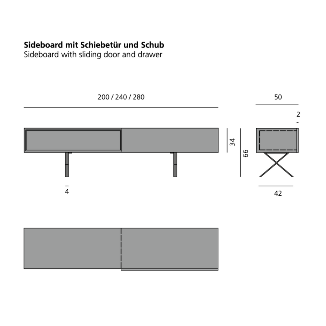 MORE MOEBEL LAX Sideboard dimensions