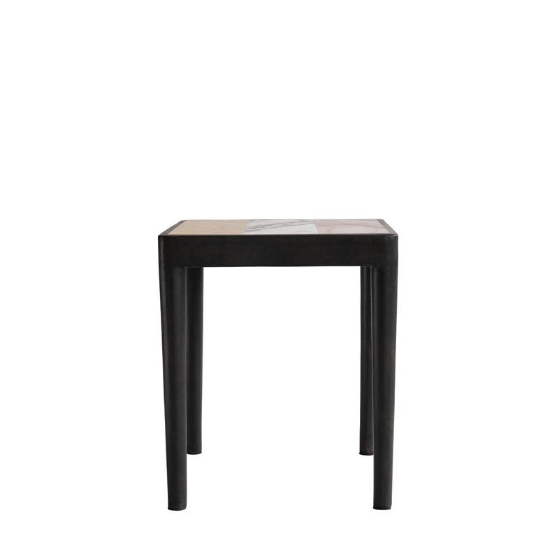 Tairu | Side Table with Striped Stone Top